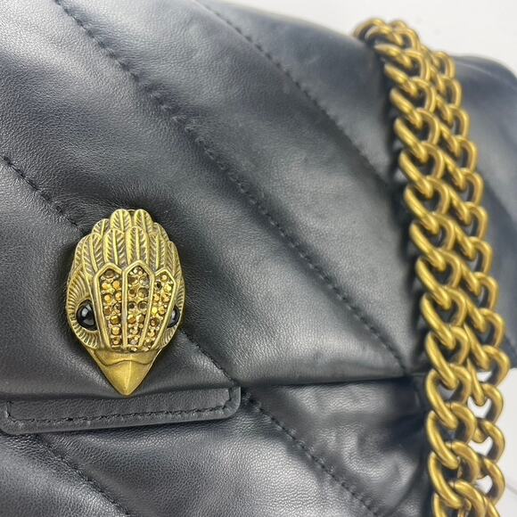 KURT GEIGER Kensington Quilted Leather Shoulder‎ Handbag Goth Punk Eagle ($275) - Picture 4 of 12